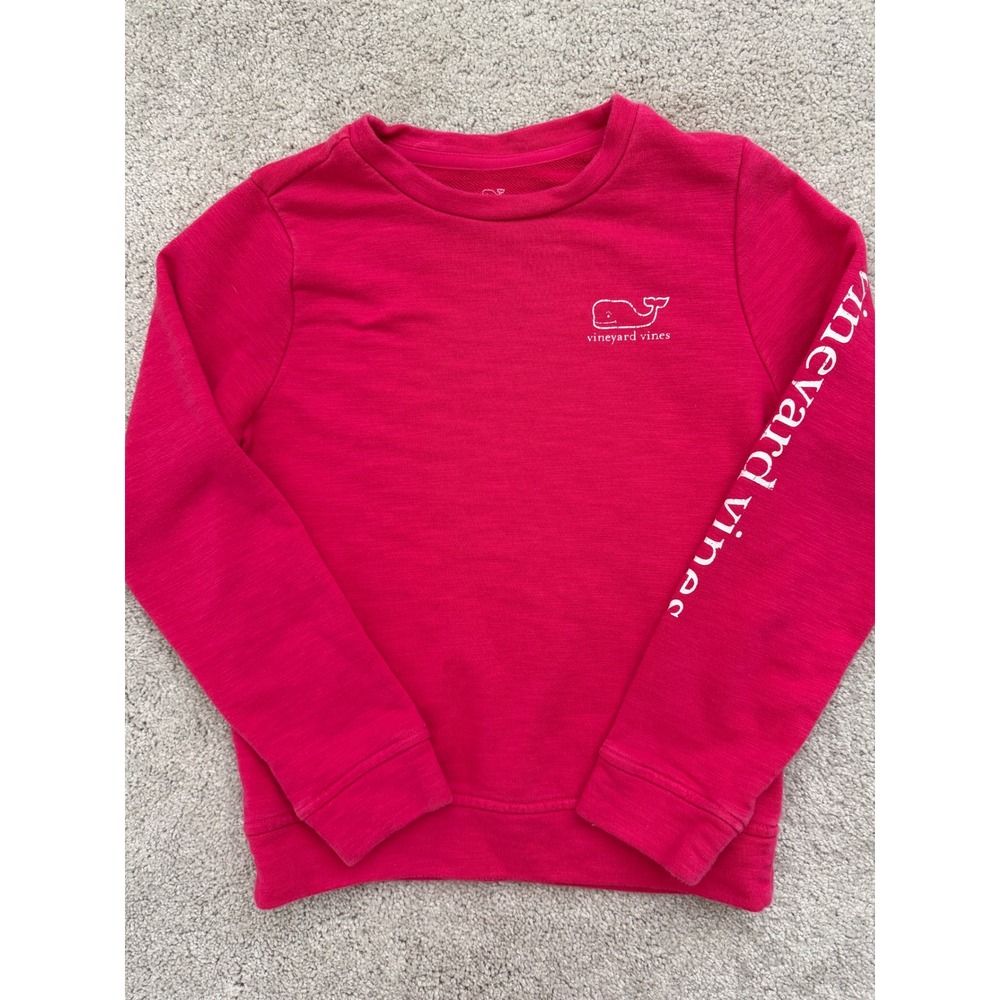 Vineyard Vines Kids Pink Whale Logo Graphic Sweatshirt Size S 7-8